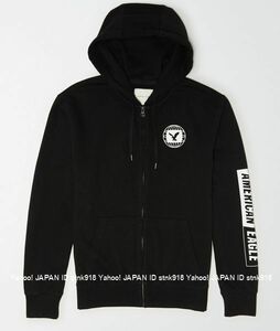 〓SALE!! アメリカンイーグル/US L/AE Graphic Sweat フルジップ/Black