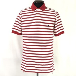 Polo by Ralph Lauren★半袖ポロシャツ【メンズM/赤×白ボーダー柄】ナイガイ/日本正規代理店タグ/Tops/Shirts◇cBH766-a