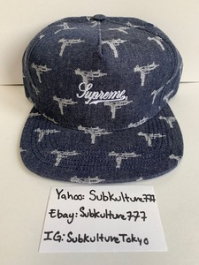 【新品】 Supreme　シュプリーム　Box Logo Snapback UZI ALL OVER PRINT　 rare new キャップ ネイビー　帽子　希少 