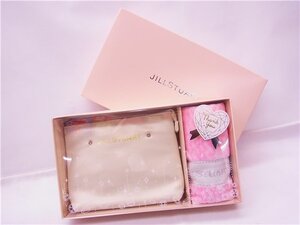 ◎ JILL STUART ◎　ジルスチュアート　ポーチ＆タオルハンカチ　セット　オフホワイト/ピンク　◎未使用　保管品