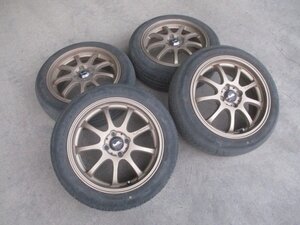 LM SPORT 16インチ アルミホイール 4穴 6.5J PCD100 +43 175/60R16タイヤ付き 4本セット 中古