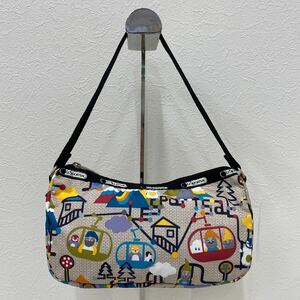 □44-1859　美品　LeSportsac レスポートサック　トートバッグ　肩掛けバッグ　ミニ　小さめ　小人柄　ペンギン柄　カジュアル　軽量