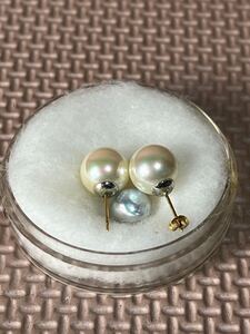 1円　真珠ピアス K18 18金　 アクセサリー パールピアス　真珠　現状品