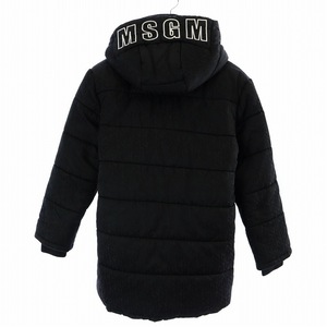 エムエスジーエム MSGM 19SS 中綿ジャケット フード ロゴ 12 140～150cm 黒 ブラック /AQ ■GY30 キッズ