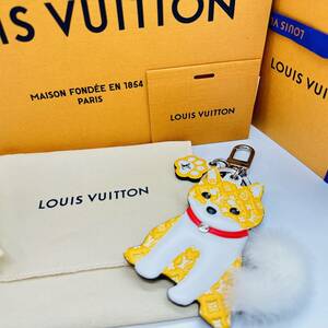 Louis Vuitton ルイヴィトン キーホルダー ポルト クレ LV シバ モノグラム ミンクファー M01199 ヴィトン チャーム 1円出品 箱付き 犬 