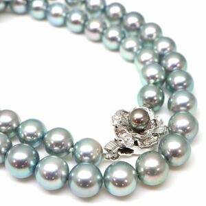 高品質!!テリ抜群!!◆アコヤ本真珠ネックレス◆J 約37.8g 約42.5cm 7.5-8.0mm珠 pearl パール jewelry necklace ジュエリー DH0/DH0