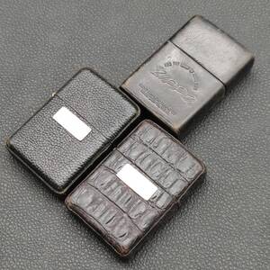 【人気】ZIPPO レギュラータイプ レザー ブラック クロコダイル ZIPPO銘板/3262117/CDK109-16