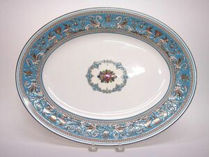 ウェッジウッド フロレンティーン ターコイズ オーバルプレート 39.5㎝ オーバルディッシュ 人気シリーズ WEDGWOOD イギリス WW-FTT-1