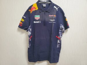 ▽ PUMA プーマ レッドブル Red Bull レーシング ハーフジップ Tシャツ 半袖 紺 ネイビー DE-91074