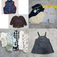 ベビー服おまとめ売り　年子双子男の子女の子　ロンパーストレーナーベストスカート