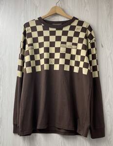 UNDERCOVER アンダーカバー × FRAGMENT 23AW UC2C9813-1 チェッカー 長袖Tシャツ サイズ4 ブラウン