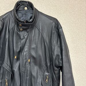 【メーカー不明】 90s レザー　ビンテージ　革ジャン　レザージャケット　メンズM相当 本革