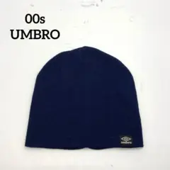 00s UMBRO mini logo Acryl knit cap navy