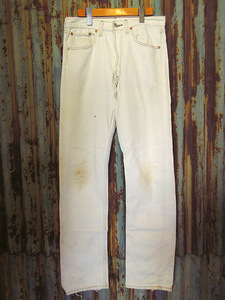 ビンテージ90’s●MADE IN U.S.A. Levi’s 501白実寸W78cm●240821j2-m-pnt-jns-W31ホワイトジーンズ古着USA製リーバイス