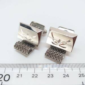 CW37 カフリンクス カフス ボタン シルバー ラップアラウンド Wrap Cufflinks ベルト メッシュ チェーン