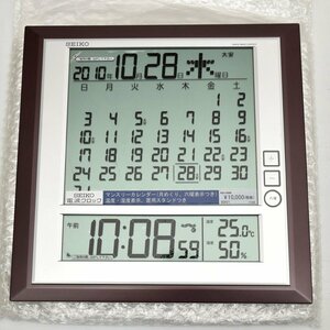 【未使用品】SEIKO セイコー カレンダー機能付き 電波クロック SQ421B デジタル 掛け時計 置き時計 [S207877]