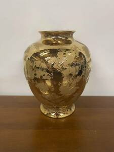 NARUMI ナルミ 総金彩花瓶 高さ約24cmフラワーベース 花器 花生 ゴールド 壺