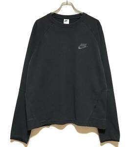 NIKE NSW TE フリース L/S クルーネック（XXL）2XL 黒 ナイキ スウェット ラグラン ビッグサイズ トレーニング ジム