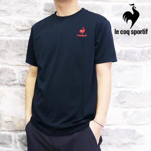 【新品タグ付き】le coq sportif ルコックスポルティフ★吸汗速乾 半袖Ｔシャツ★QMMTJA30Z【Mサイズ】紺