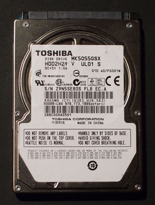 【使用8496時間】東芝 2.5 HDD 500GB SATA