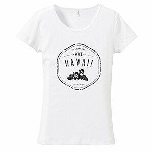 (XL)ホワイト【tf106】モノクロカレッジ風ハワイアンプリントフラダンス**メール便発送　Tシャツ半袖　送料無料ハワイ・フラ　