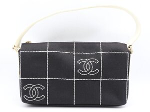 【 シャネル CHANEL 】ショルダーバッグ チョコバー キャンバス ココマーク ブラック ホワイト レディース 〇新着 76156-5