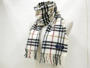 ◆超美品◆BURBERRY バーバリー◆ノバチェック◆カシミア◆マフラー ストール◆クリーム ブラック レッド ベージュ◆イングランド製◆A8892