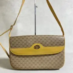 GUCCI ショルダーバッグ PVCレザー　マイクロGG ビンテージ　ベージュ