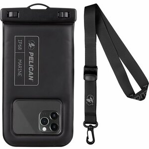 即決・送料込)【Pelican】防水ポーチ Marine Waterproof Floating Pouch - Stealth Black iPhone等の6.5インチ程度のスマホまで対応