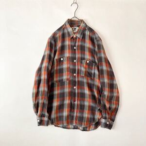 ENGINEERED GARMENTS USA製 エンジニアードガーメンツ ワークシャツ 山ポケ チェック柄 マルチファブリック ブラウン系 size S