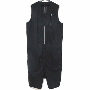 美品 15SS Rick Owens リックオウエンス バックジップポケット ノースリーブ サルエル ジャンプスーツ オールインワン XLサイズ ブラック