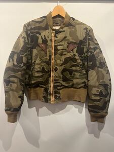 ◆ EVISU フライト ジャケット 38 ◆ 旧 EVIS エヴィス ヴィンテージ B15 B-15 希少 レア 初期 当時物 ミリタリー military MA-1 MA1 迷彩