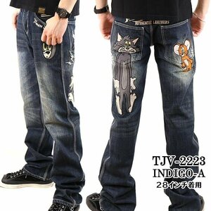 VANSON LEATHERS × TOM & JERRY トム アンド ジェリー 【定価\22000＋税】 デニムパンツ TJV-2223 INDIGO-A 38 インチ