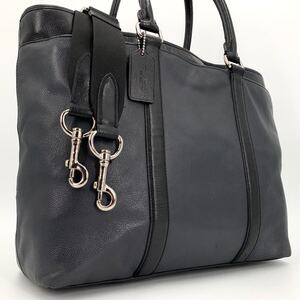 1円/2way COACH コーチ メンズ メトロポリタン トートバッグ ビジネスバッグ ショルダー ハンド A4/PC 多収納 大容量 レザー ブラック 黒