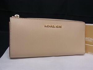 ■新品■未使用■ MICHAEL KORS マイケルコース レザー L字ファスナー 長財布 ウォレット ベージュ系 AV8852