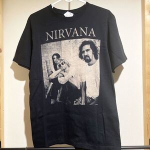 NIRVANA ニルヴァーナ フォト バンドTシャツ古着 ブラック 黒　2012コピーライト品