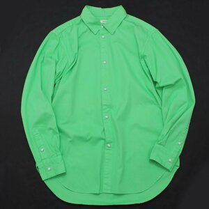 23ss LOEFF コットン ギャバ レギュラーカラーシャツ 定価29,700円 フリーサイズ Lime 8811-243-0047 ロエフ
