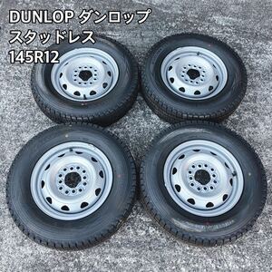 DUNLOP ダンロップ 145R12 6PR LT スタッドレス ホイール付き 4本 セット