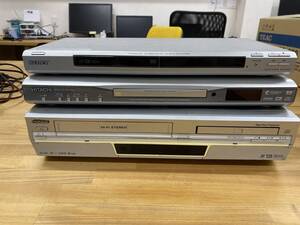 【ジャンク】★1円スタート 3台セット DVDプレイヤー VHSデッキ SONY / HITACHI / Victor まとめ売り ジャンク パーツ取り