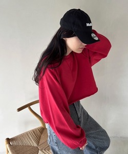 「feepur」 スウェットカットソー MEDIUM レッド レディース