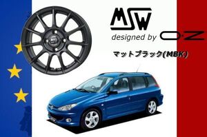 MSW85 -2 / エムエスダブリュー OZ 17インチ ホイール 7.0J +28 4/108 ハブ径65.1 マットガンメタル プジョー 206 SW ワゴン -2010ｙ 1台分