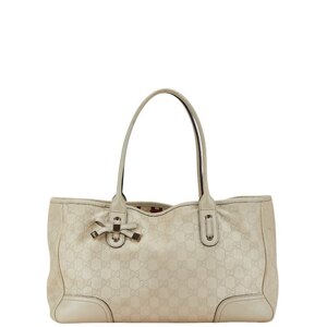 中古 グッチ シマ バッグ トートバッグ ハンドバッグ 163805 ABランク プリンシー リボン アイボリー GUCCI 【送料無料】【西神店】