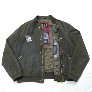 BARBOUR wax ADDER　XL オリーブ　バブアー ワックス　ショートブルゾン MA-1 スウィングトップ フライト baracuta