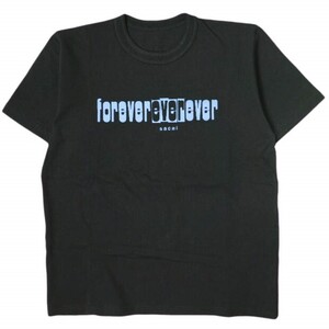 sacai サカイ 22AW Forever ever ever S/S T-Shirt ロゴプリントTシャツ 22-0455S 3 BLACK 半袖 トップス g20233