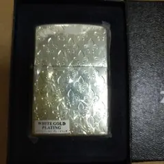 ６月１６日まで価格！未使用　ZIPPO　PLATING ホワイトゴールド　百合