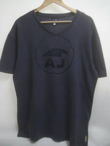 一点物!! ARMANI JEANS AJ アルマーニジーンズ ロゴプリントTシャツ フロッキープリント サイズ L