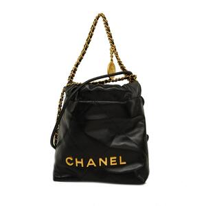 ★最終価格 【3dc2013-g】シャネル ツーウェイバッグ/CHANEL22/チェーンショルダー/カーフスキン/ブラック/ゴールド金具