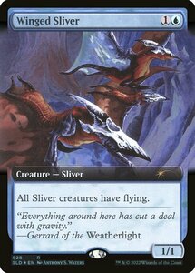 MTG ■青/英語版■ 《有翼スリヴァー/Winged Sliver》★FOIL★Secret Lair SLD