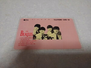 ●　ビートルズ　1988　【　テレカ　♪未使用新品　】　The Beatles　テレフォンカード　ピンク