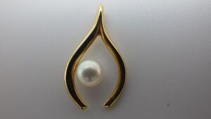 ●MIKIMOTO K14 ミキモト アコヤ パール ネックレス トップ ゴールド ペンダント 約6.2㎜ 1.6ｇ